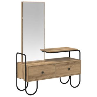 vidaXL Mesa Tocador Roble Artisan Madera De Ingenier&iacute;a Vidaxl