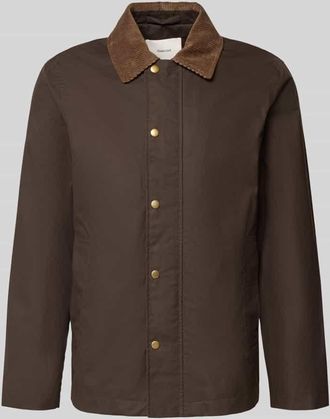 Selected Regular Fit Wachsjacke aus reiner Baumwolle Modell WALTER in Dunkelbraun, Größe XL