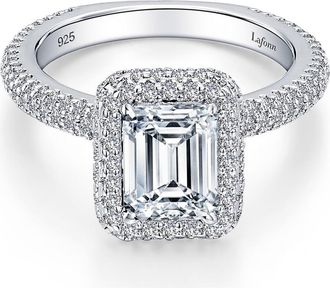 Lafonn Simulated Diamond Halo Ring in Silver at Nordstrom Rack, Size 7