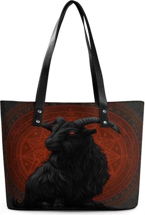 Generic Goats Mendes Skull Goat Gothic Satan Tote Bags for Women Cute Shoulder Purses Handbags
