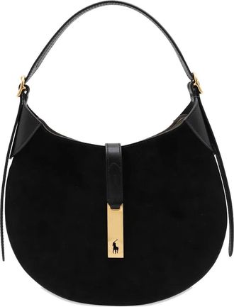 Polo Ralph Lauren Borsa a spalla in pelle scamosciata - Nero