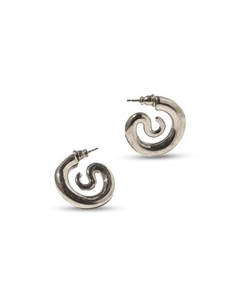 Panconesi Spiral Design Rhodium Finish Earrings
