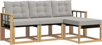 vidaXL Conjunto De Sof&aacute;s De Exterior 4 Uds. Blanco Y Gris Claro Vidaxl