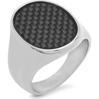 Steeltime Mens Signet Ring in Silver at Nordstrom Rack, Size 12