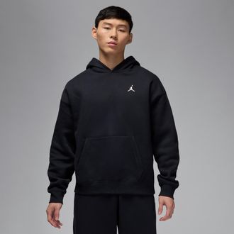 Nike Jordan Mens Jordan Brooklyn Fleece Oversized Pullover Hoodie in Black | IB7235-010