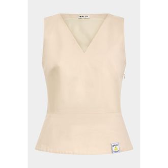 Bally Tennis Collection Sleeveless Top in White at Nordstrom, Size Large Eu
