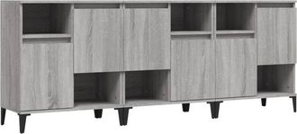 vidaXL Vidaxl - Sideboards 3 pcs Grey Sonoma 60x35x70 cm Engineered Wood