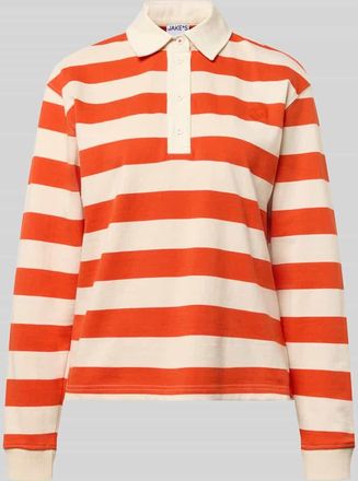 Jake*s Casual Longsleeve mit Label-Stitching in Rot, Gr&ouml;&szlig;e XXL