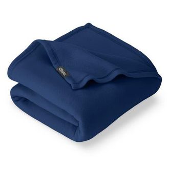 Bare Home Lightweight Polar Fleece Blanket in Dark Blue at Nordstrom, Size King