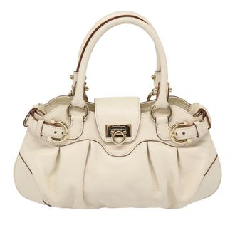 Ferragamo Marisa Satchel Leather White Leather Bag (Pre-Owned)
