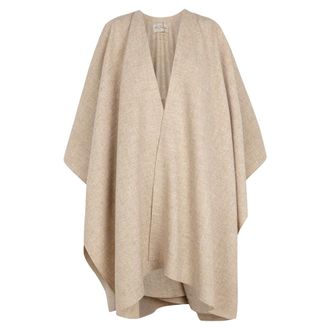 Cortana Jassen, Dames, Beige, ONE Size, Linnen, Silence Kasjmier-Linnen Poncho