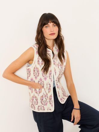 Fat Face FatFace Ivory Regular Petite Floral Ivory Waistcoat