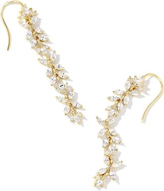 Kendra Scott Womens Rosalie Linear Earrings In Gold White Crystal