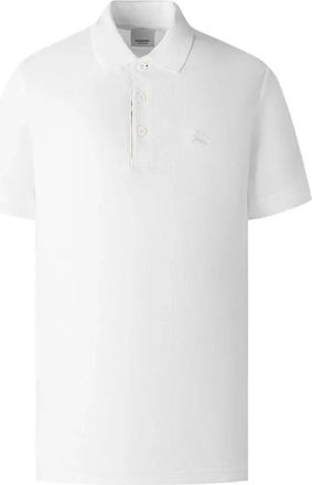 Burberry Embroidered Logo Polo in White