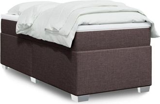 vidaXL Vidaxl - Cama Box Spring Con Colch&oacute;n Tela Marr&oacute;n Oscuro 90x200 Cm
