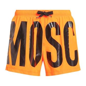 Moschino Heren Logo Zwemshort (Helder oranje)