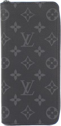 Louis Vuitton Black Coated Canvas Long Wallet (Bi-Fold) (Pre-Owned)