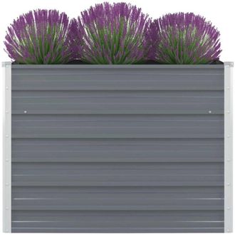 vidaXL Vidaxl - Jardinera Elevada 100x100x77 Cm Acero Galvanizado Gris