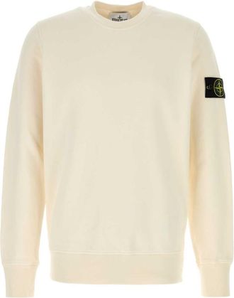 Stone Island Off White Crew Neck Sweatshirt