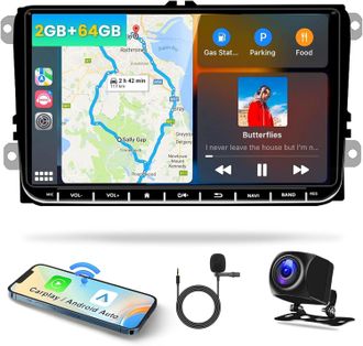 OEM [2+64g] Radio Para Coche Android 13 De 9 Para Vw Golf 5 T5 Polo Tiguan Passat Con Carplay Inal&aacute;mbrico, Gps, Radio Para Coche Bluetooth 2 Din Con Panta