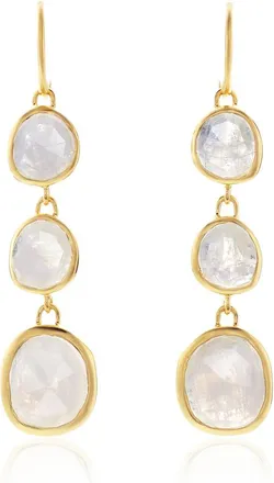 Monica Vinader Gold Siren Wire Cocktail Earrings Moonstone