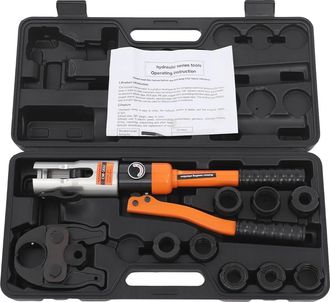 OEM Herramienta Para Engarzar Mangueras Hidr&aacute;ulicas, Funcionamiento Manual, Incluye 8 Matrices, Color Naranja