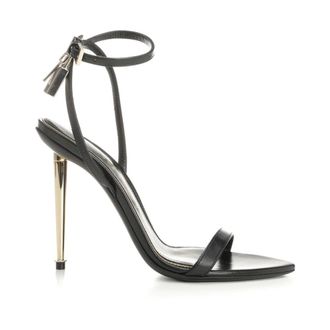 Tom Ford Padlock Pointy Naked Sandal - female - Tom Ford - High Heel Sandals - Black - 3 UK - Shoes
