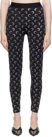 【関税込み】Mugler ブラック Eco Sport Lycra レギンス SSENSE Exclusive Black & Green Eco Sport Lycra Leggings by