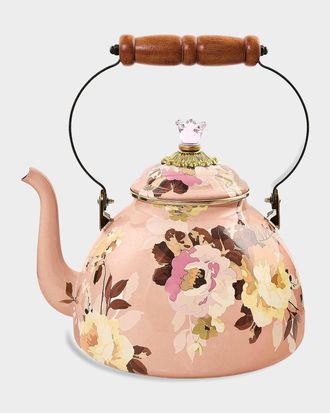 MacKenzie-Childs Wild Rose Mauve Large Tea Kettle