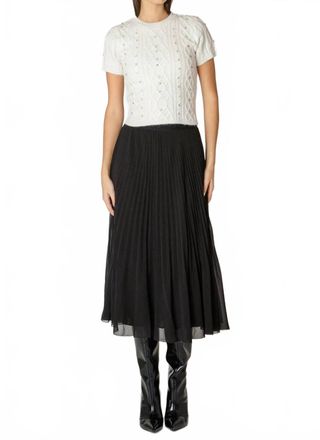 Dex Clothing Pleated Midi Skirt In Black