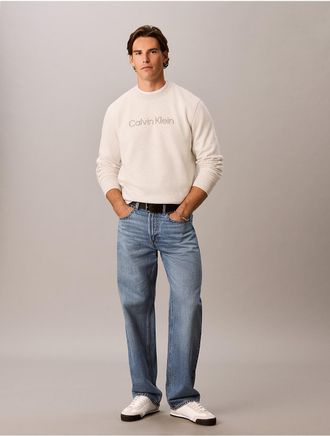 Calvin Klein Jeans Calvin Klein Mens Fleece Standard Logo Sweatshirt - Grey - 2XL