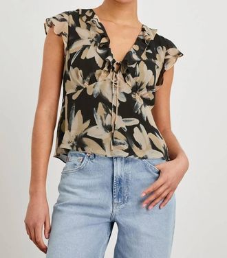 Rails Carmine Chiffon Ruffles Top In Charcoal Lily