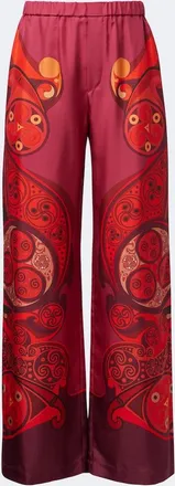 La DoubleJ Club printed silk twill wide-leg pants