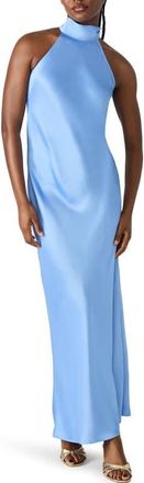 Steve Madden Lara Satin Bias Cut Maxi Dress in Aurora Blue at Nordstrom, Size X-Small