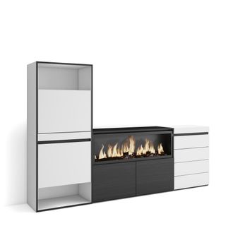 Skraut Home Zapatero, Armario Zapatos Botas, 224x145x35 Cm, Dormitorio, Habitaci&oacute;n, Chimenea El&eacute;ctrica Xxl, C&oacute;moda, Cajonera, Estilo Moderno, Blanco - Skraut Home