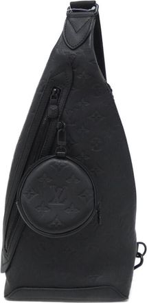 Louis Vuitton Black Leather Pouch Shoulder Bag Sling Bag (Pre-Owned)