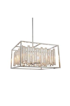 Netlighting Acadia 6 Light Ceiling Pendant Chrome Plate & Clear Crystal Glass E14