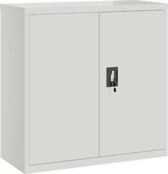 vidaXL Vidaxl - Armario De Oficina 2 Puertas 90 Cm Acero Gris