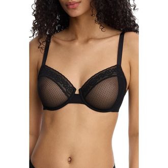 Skarlett Blue Lace Balconette Underwire Bra in Black at Nordstrom, Size 36Ddd