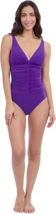 Gottex Solo D Cup V Neck One Piece in Violet at Nordstrom, Size 14