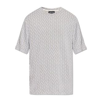 Giorgio Armani T-Shirts, male, Gray, Size: 2XL Patterned T-Shirt