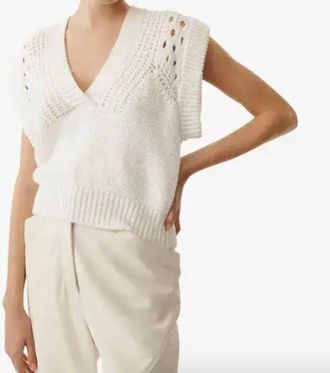 Iro Nerea V-Neck Sleeveless Sweater In White