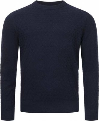 Ted Baker Loung Stitch Mens Navy Sweater Cotton - Size X-Small