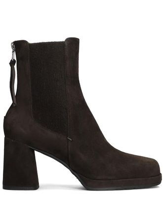 Mara Bini 80mm suede boots - women - Calf Suede/Calf Leather/Rubber - 39 - Brown