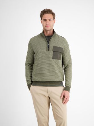 Lerros Strickpullover LERROS Stricktroyer in Strukturstrick, Herren, Gr. M, gr&uuml;n (nordic olive), 100% Baumwolle, ohne Ausschnitt, Pullover Strickpullover