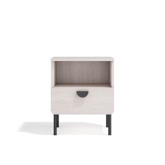 HERDASA Mesita de noche 1 caj&oacute;n blanco 55x40x34 cm