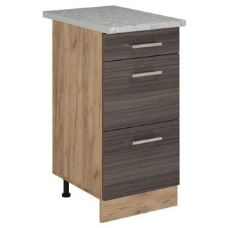 Vicco Mueble Bajo De Cocina R-line, Gris Noble, 40 Cm Con Cajones, M&aacute;rmol Ap