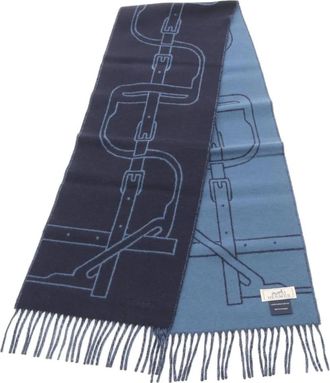 Hermès Sciarpa Mors a Joeuts in cashmere anni 2010 - Blu