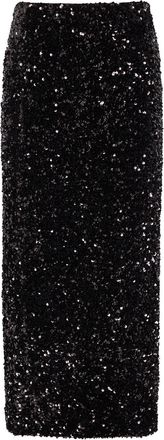 Vince Sequin-embellished Velvet Midi Skirt - Black - 10 (UK14 / L)
