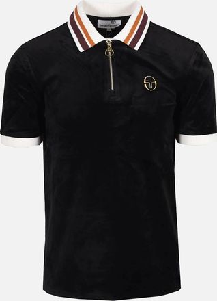 Sergio Tacchini Mens Sergio Tacchini Mahony Velour Zip Polo Shirt Black/Gold - Size: 38